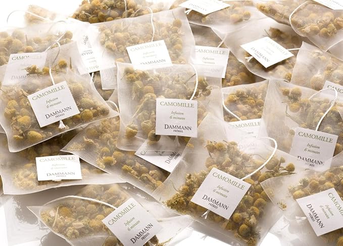 Dammann Freres Sachets, Chamomile Tea Bags, Premium Gourmet French Herbal Tea, 20 Count (Single Pack)