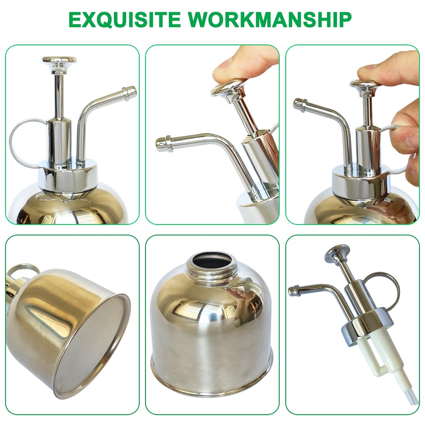 Lianshi Stainless Steel Plant Sprayer, Small Watering Can for Indoor Potted Plants