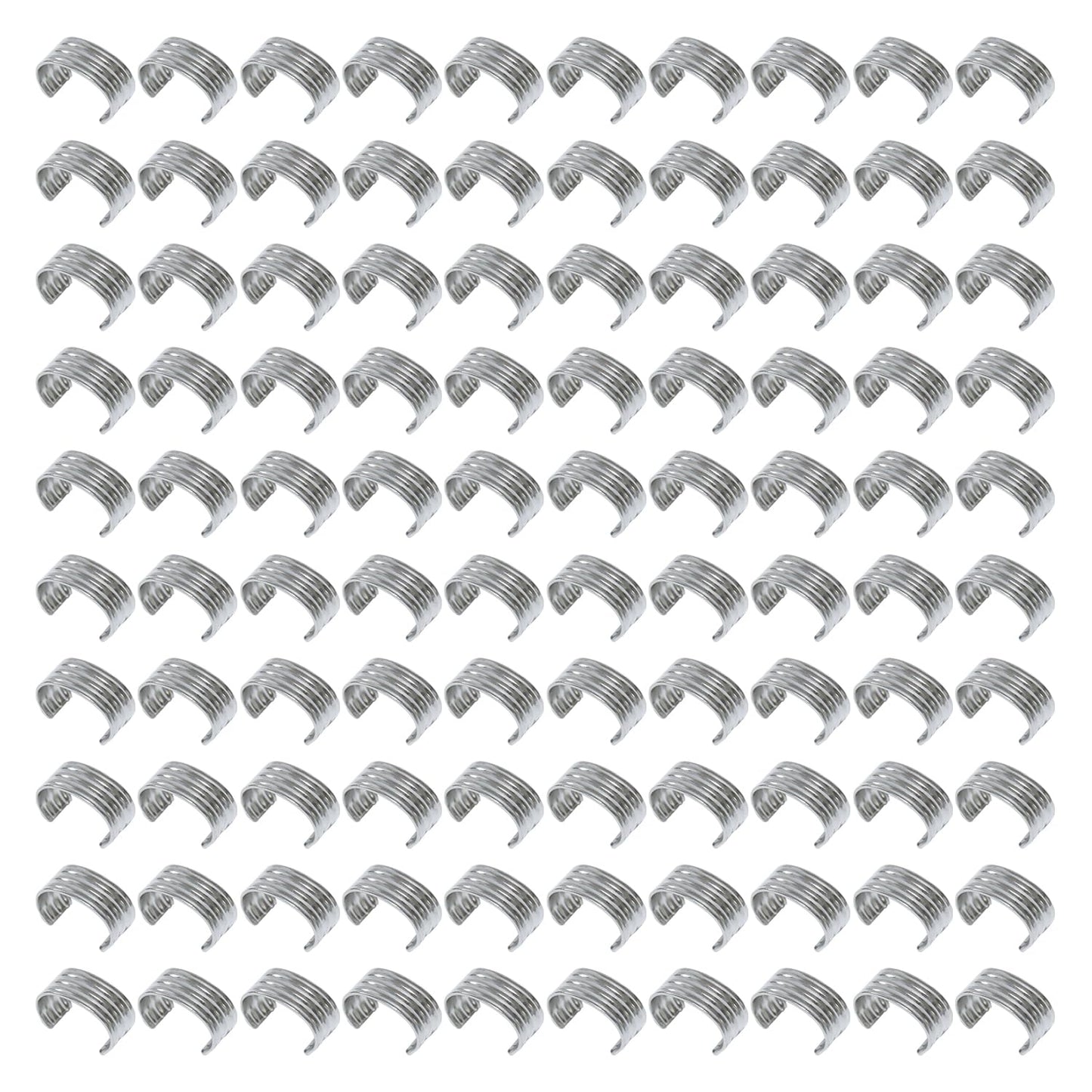 Qimoo Leather Rope Clip, 100pcs Silver Cylindrical Crimping Cord Crimps 9x13mm String Leather Cord Fastener for Leather Tassel Bracelet Necklace Jewelry Making