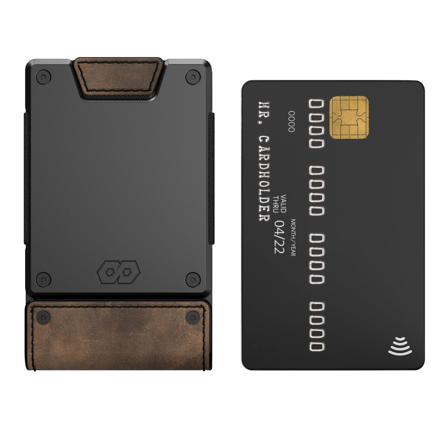PROOF Wallet | Slim Minimalist Wallets for Men | Leather & Metal | RFID Wallet | Front/Back Pocket | Gift Box | Veteran Owned (Founder (Brown Leather | Dark Gun Metal))