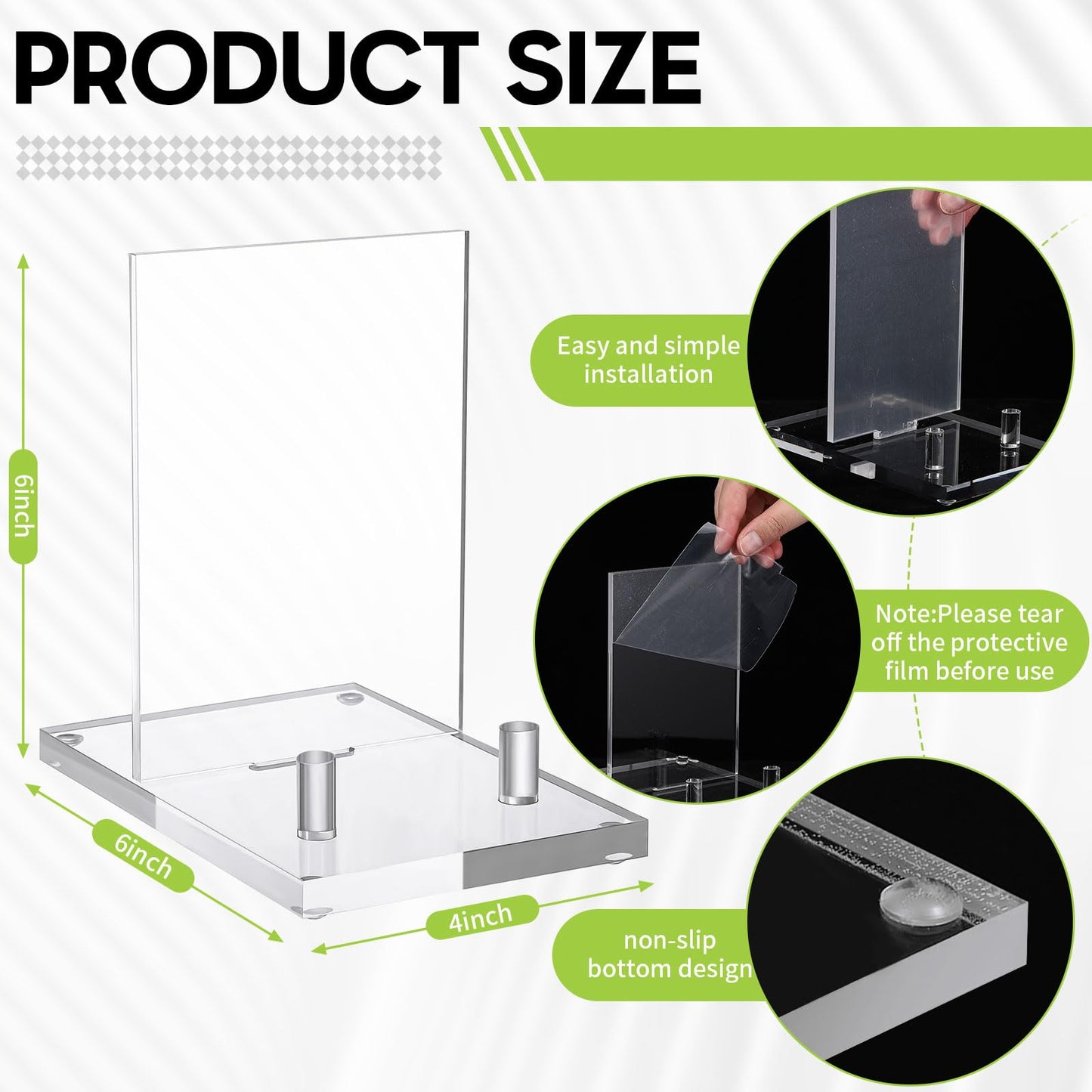 Yousoontic Acrylic Book Display Stand Clear Easel Plate Stand for Displaying Books, Picture, Notebooks, Platter, Photo, Artworks(4 x 6 x 6 Inch)