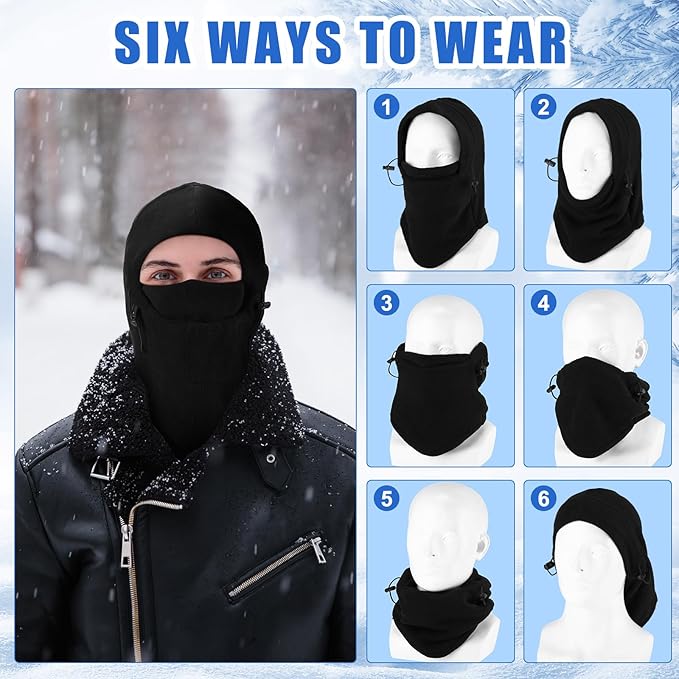 Frienda 8 Pcs Balaclava Ski Mask Men Windproof Warmer Face Covers Adjustable Winter Mask for Men Women