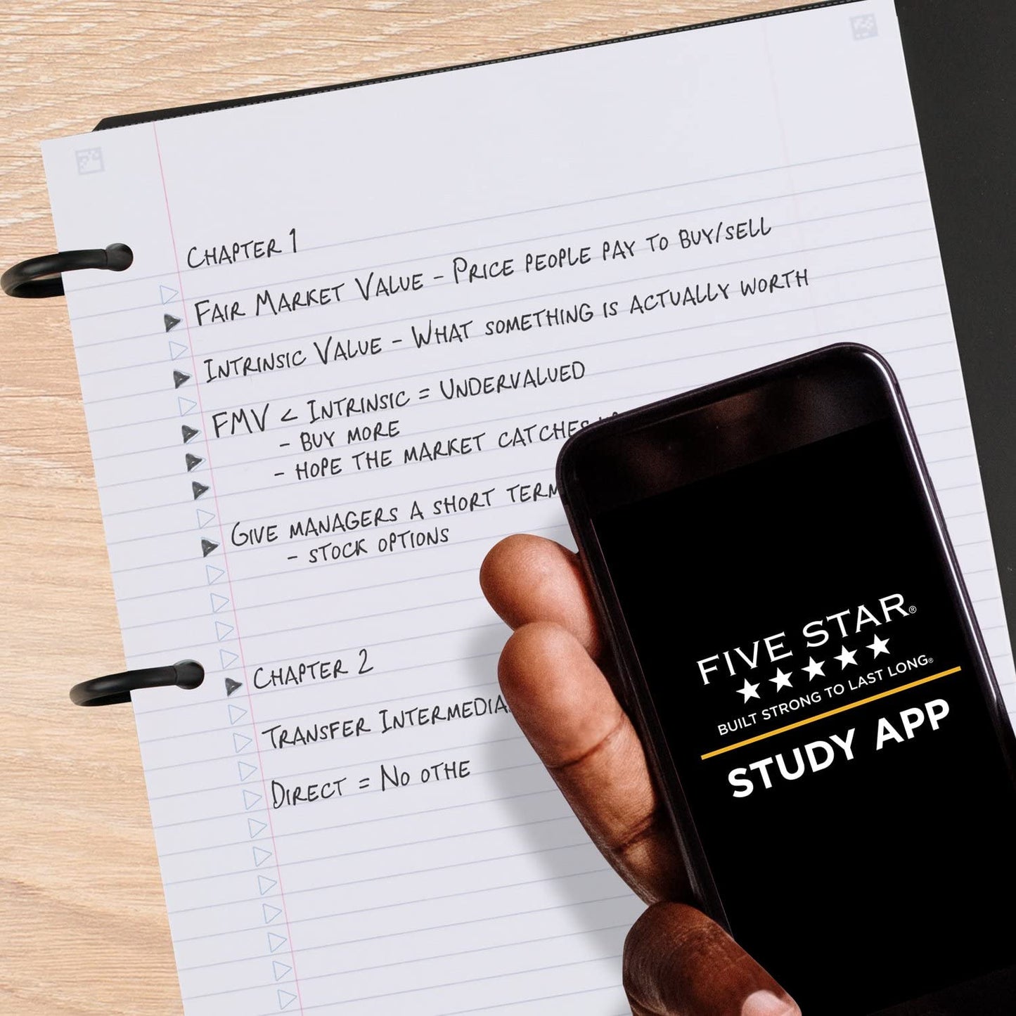 Five Star Flex Refillable Notebook + Study App, College Ruled Paper and 1-1/2 Inch TechLock Ring Binder with Pockets, Tabs and Dividers, 300 Sheet Capacity, White (29324AE2)