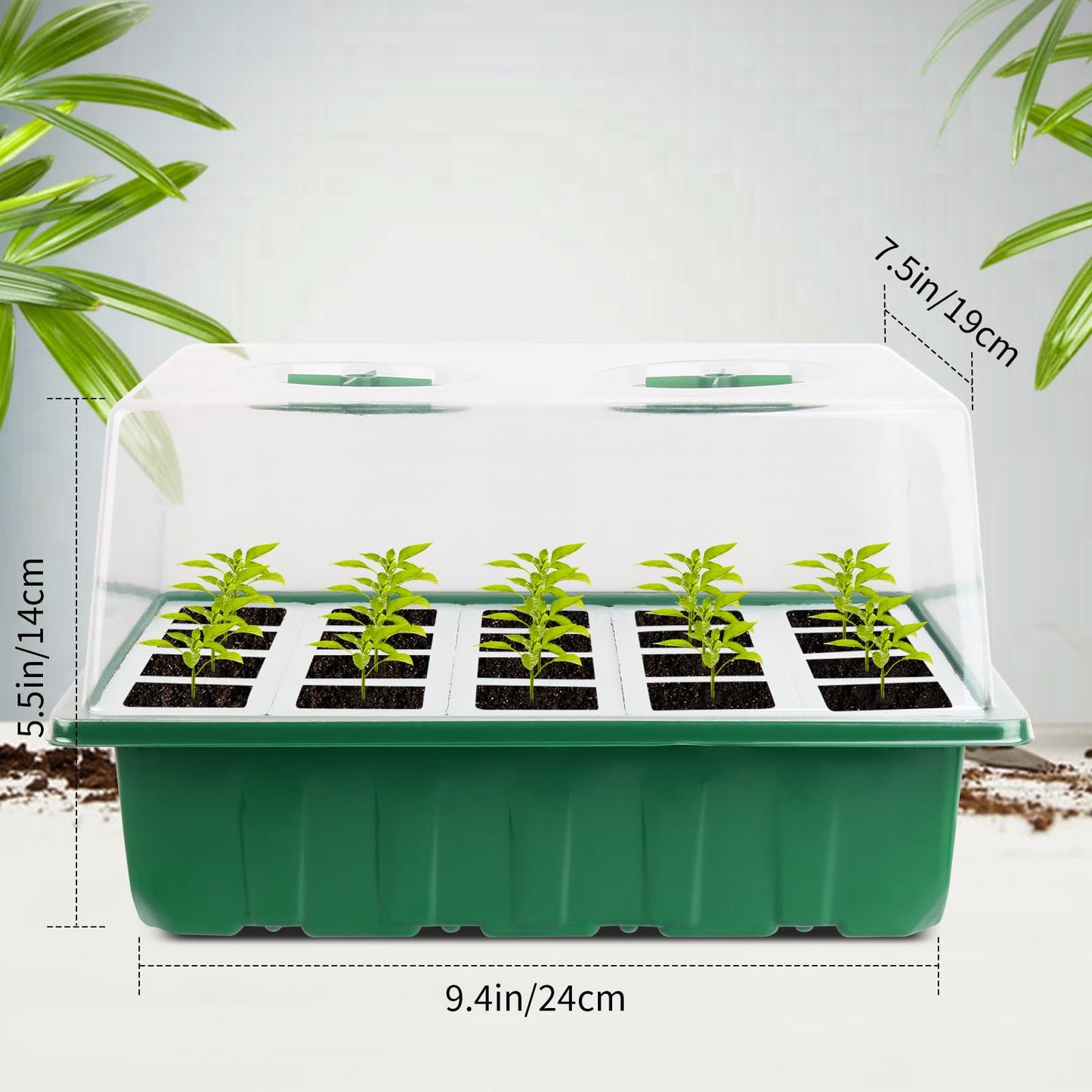 Sondiko Seed Starter Tray with Soft Silicone Cells, 80 Cells Seedling Trays Seed Startering Kit, 4 Pack Plant Starter Trays with Humidity Dome, Base Mini Greenhouse Germination Kit