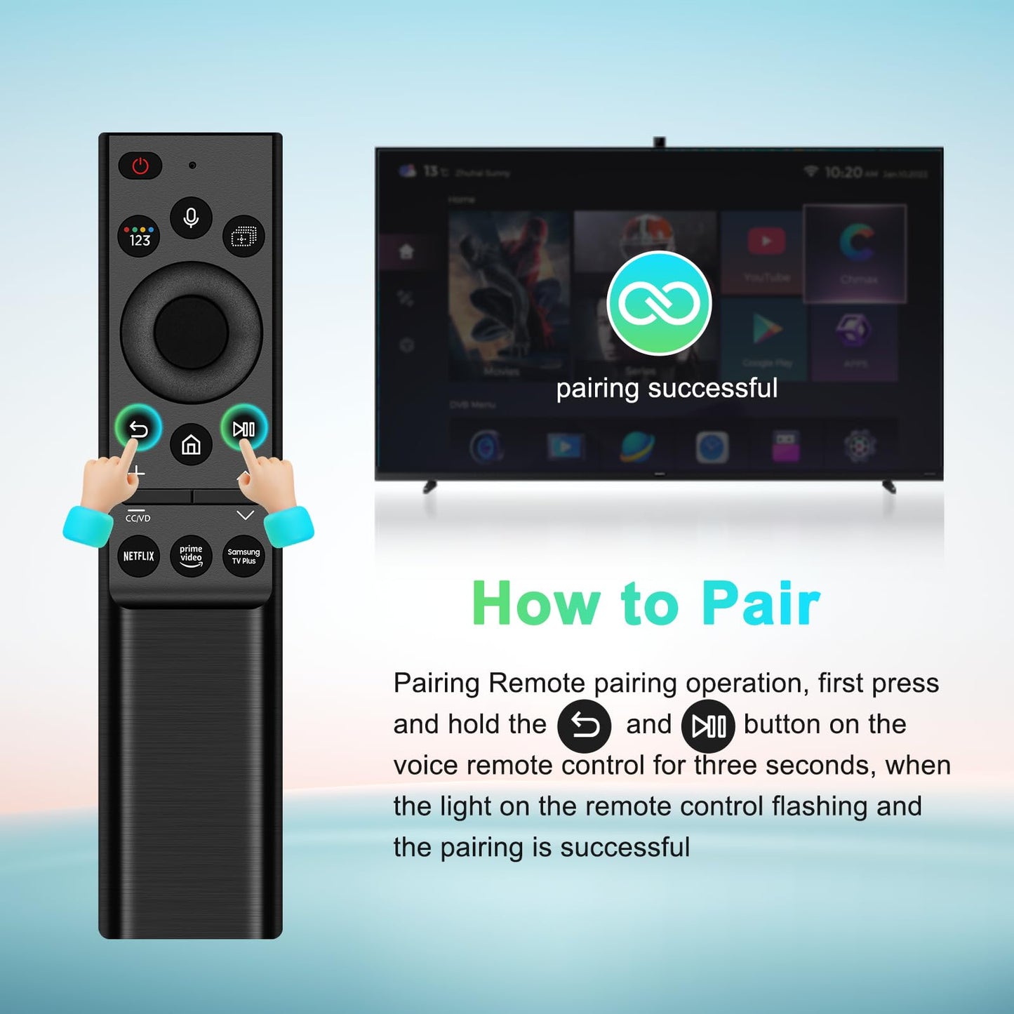 BN59-01357A BN59-01357F Solar TV Remote Replacement for Samsung Smart TV Remote Control with Voice and Rechargeable Solar,The Frame Neo QLED 4K/8K UHD Smart TVs
