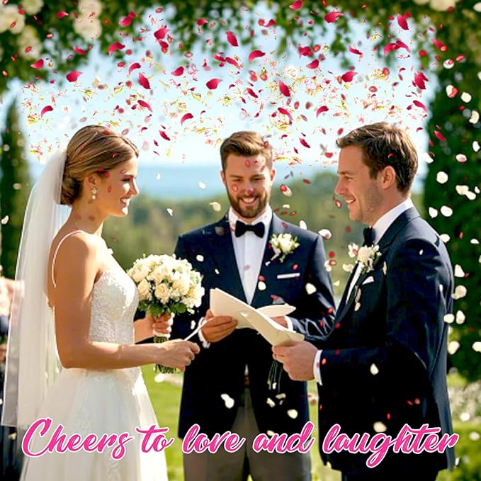 50 Pack Real Dried Rose Flower Petals Biodegradable Confetti, Dried Mix Red Rose Begonia Pink Flower for Wedding Send-Off Ideas Flower-girl basket, Wedding Decor Confetti, Exit Ideas