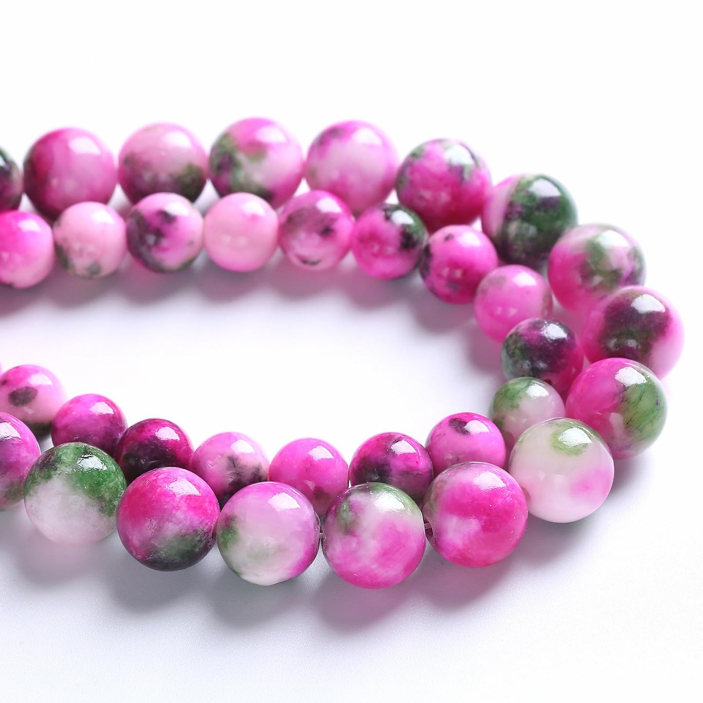 6MM 60PCS Pink Green Persian Jade Spacer Loose Beads for Jewelry Making DIY Bracelet Necklace