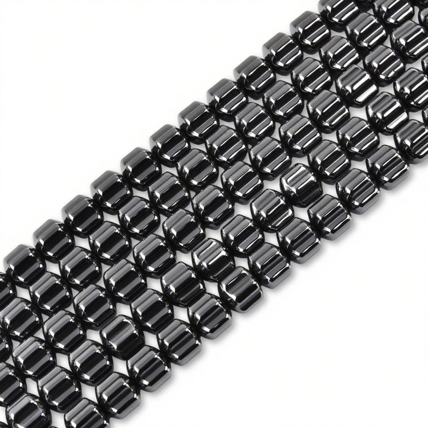 HAAMIIQII 65pcs 6mm Natural Black Hematite Loose Gemstone Beads Gear Shape Spacer Stone Beads for Jewelry Making DIY Bracelets Necklaces Crafting
