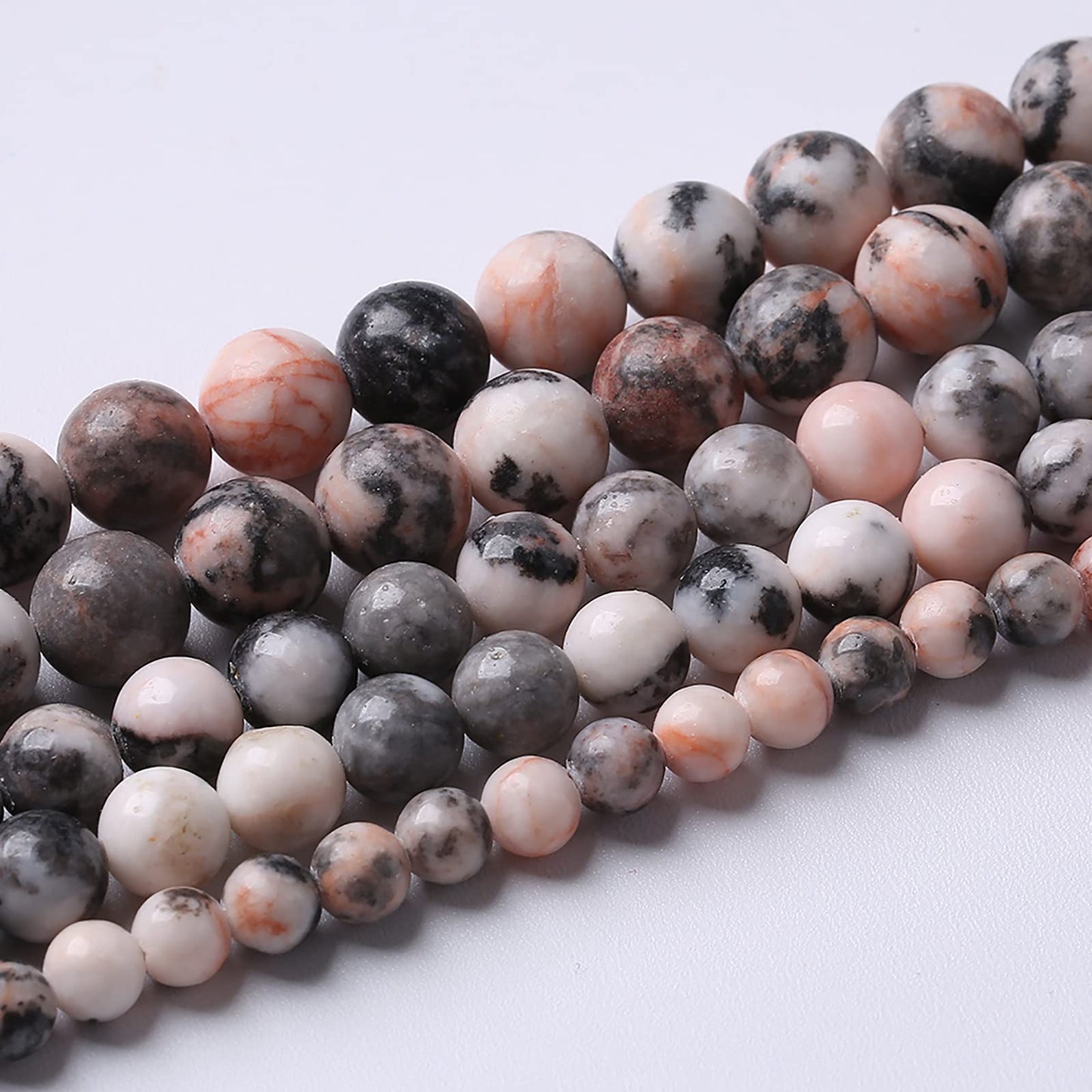 90pcs 4mm Natural Pink Zebra Jaspers Beads Round Loose Beads for Jewelry Making DIY Bracelet Crystal Energy Healing Power Stone (4mm, Pink Zebra Jaspers)