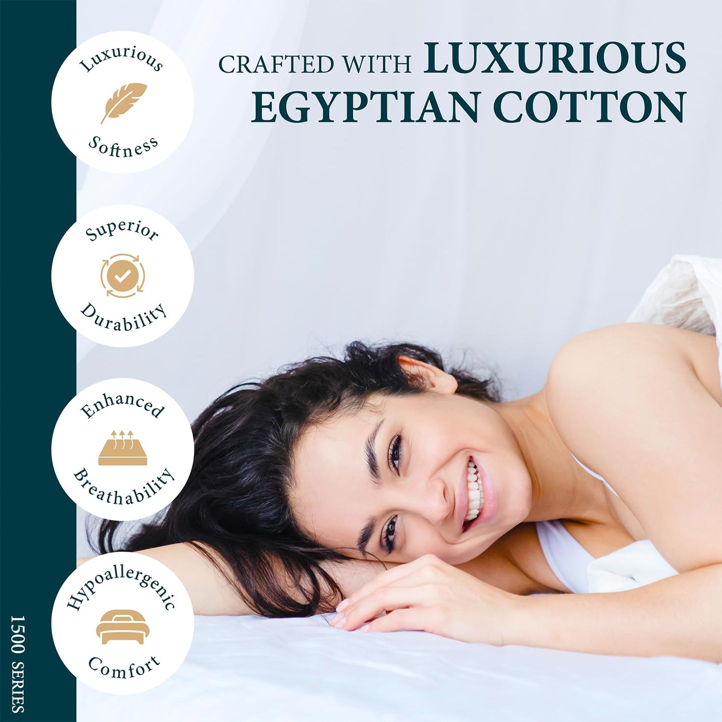 Ashton Sheets 100% Egyptian Cotton Queen Pillow Cases Set of 2 - Luxury 1500 Series Prestige Collection Damask Pillow Cases (Silver Stripe), Silky Soft, Breathable & Cooling Striped Sateen Pillowcases