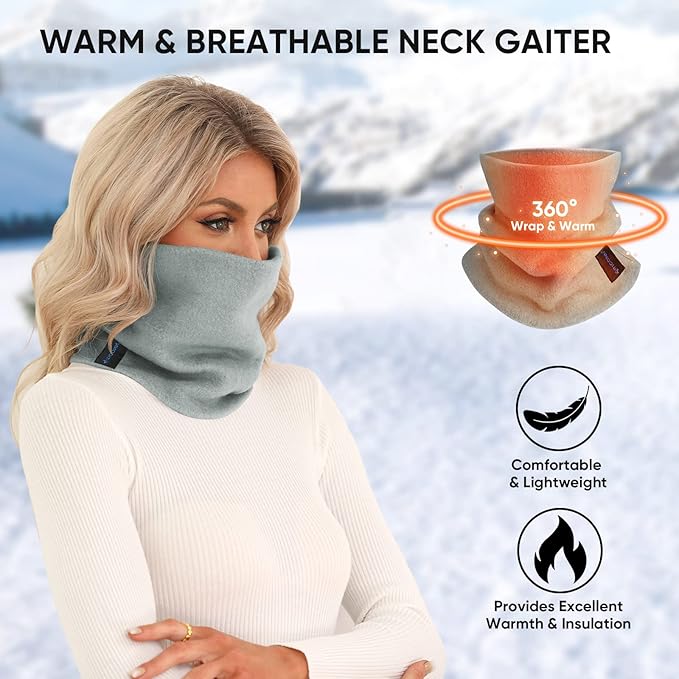 TICONN Neck Gaiter Face Cover Scarf, Breathable Sun & Wind-proof for Skiing Fishing Hiking Cycling
