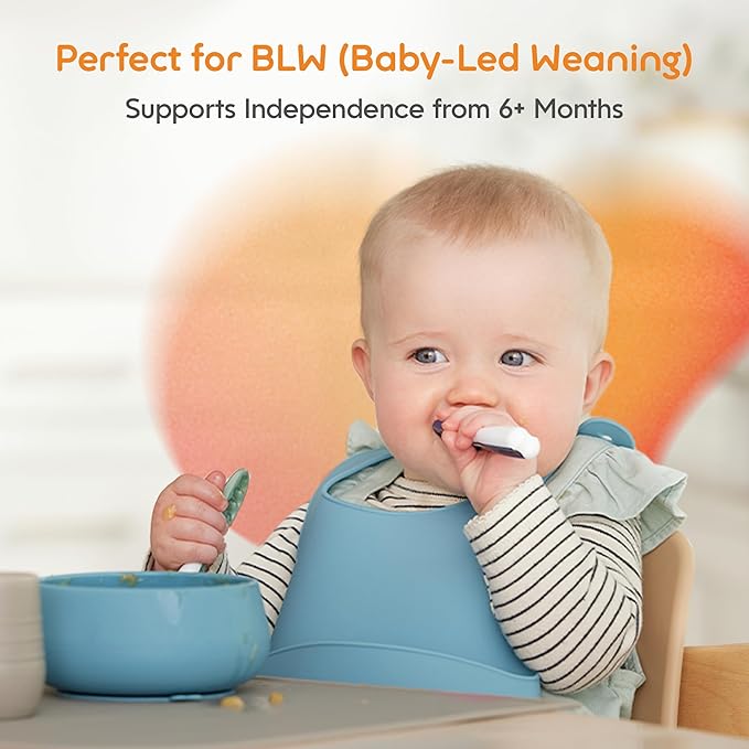 NumNum Baby Spoons Set, Baby Essentials Pre-Spoon GOOtensils for 6+ Months, First Stage Self-Feeding Spoons for Baby Led Weaning (BLW), Silicone Toddler Utensils, BPA-Free, 3 Pack Nature Friends