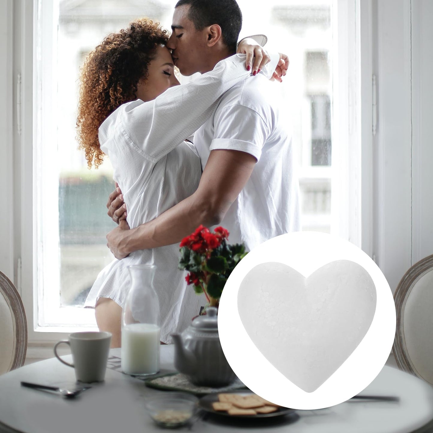 GANAZONO Wedding Solid Heart Foam Ornaments 6.49X6.29X1.96 Inch Lightweight Craft Hearts for DIY Valentine S Day Wedding Party Decorations and School Art Projects Set of 4