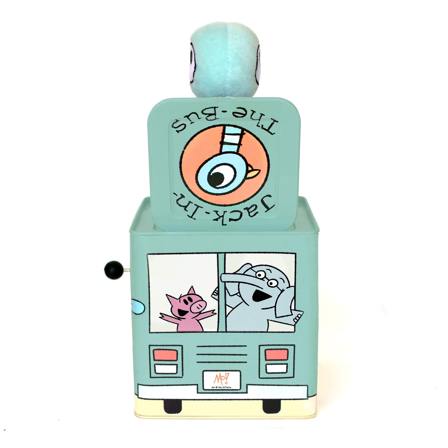 YOTTOY Mo Willems Collection | Jack-in-The-Bus Musical Box w/Pigeon Plush Toy - 5.5”x 5.5”x 5.5”