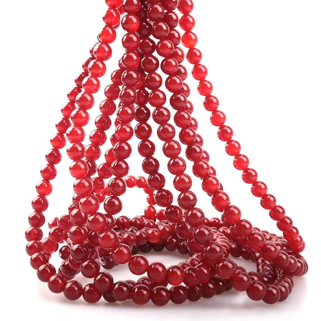 ICAI Beads 10mm Natural Red Agate Stone Round Loose Stone Beads for Jewelry Making DIY Crafts Design 1 Strand 15" APPR.34-36pcs