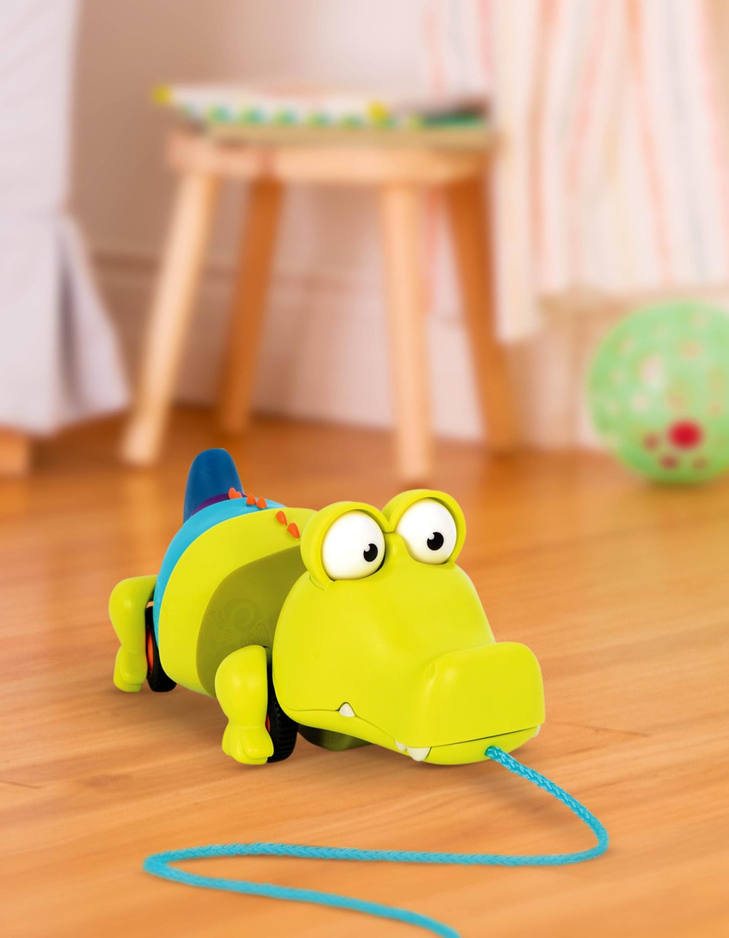 B. toys – Waggle – A – Longs – Pull Along Interactive Toy – Push or Pull Crocodile – Walking Toy with String for Toddlers, Kids, Snappity Scott – 18 Months
