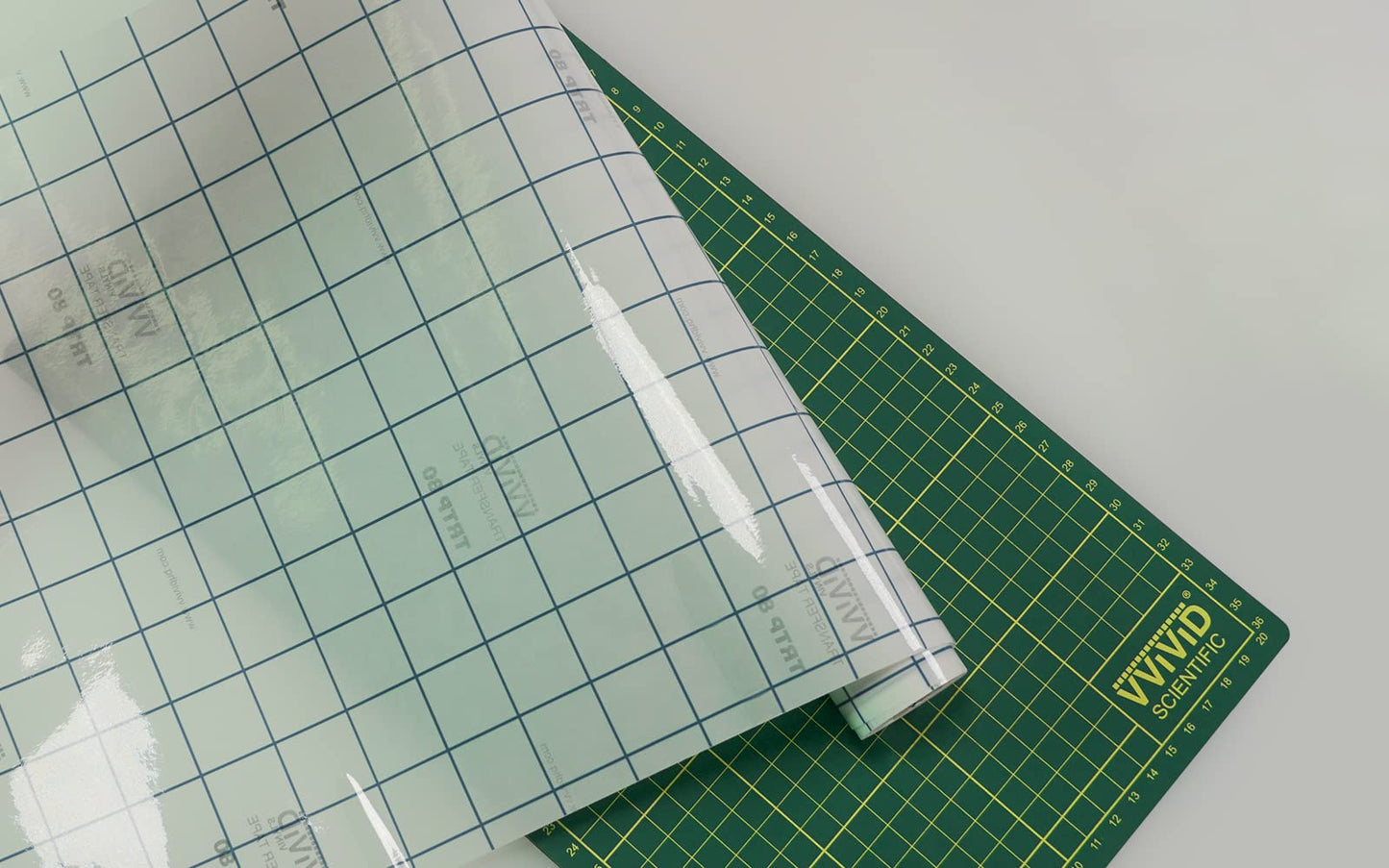 VViViD Vinyl Transfer Tape Roll Clear with Blue Alignment Grid Application Tape for Signs Crafts Decals Medium Tack (12in x 50ft)