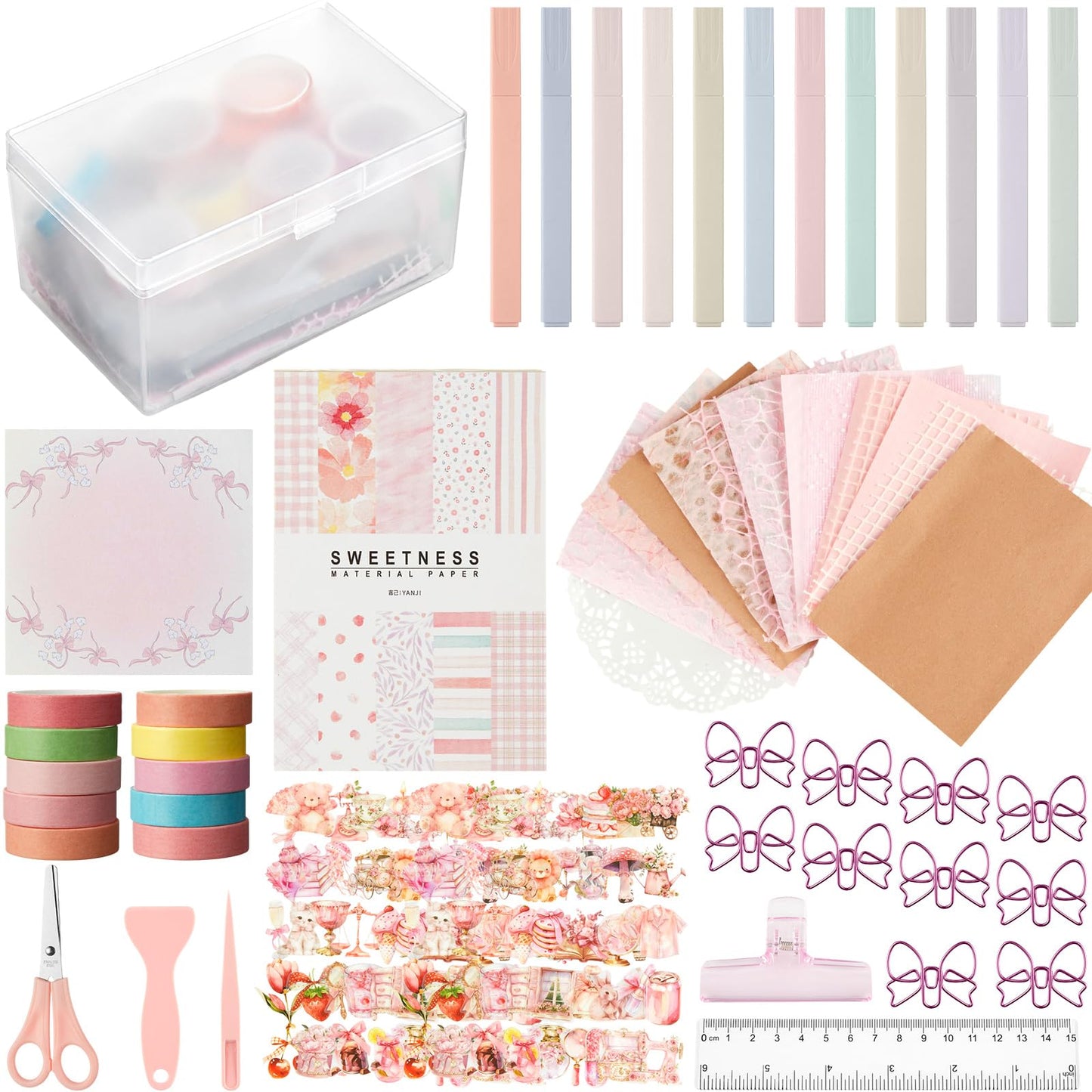 FunooFuno 156 Pcs Scrapbooking Supplies Kit Vintage Aesthetic Scrapbook Kit for Planner, Bullet Junk Journaling, Junk Journal, Retro Crafts, DIY Journaling Supplies