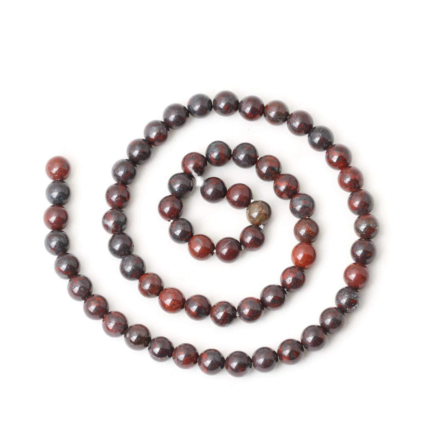 CHEAVIAN 60PCS 6mm Natural Brecciated Jasper Round Loose Beads for Jewelry Making DIY Bracelet Necklace Materials 1 Strand 15"