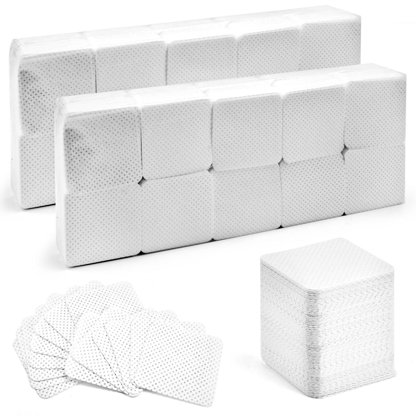 2000PCS Lint Free Nail Wipes White, Non-Woven Nail Polish Remover Pads - Soft Lint Free Wipes for Gel Fingernails - DIY Fingernails Salon Supplies