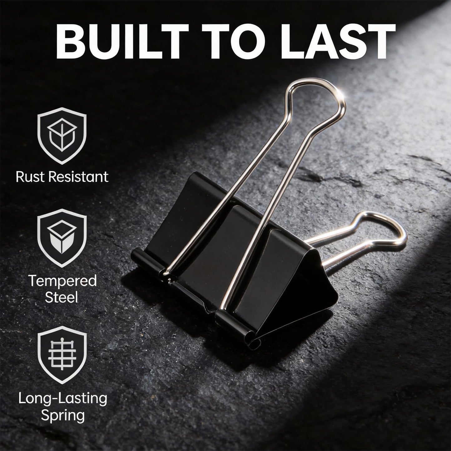 3 Inch Extra Large Jumbo Binder Clips (30 Pack)– Sturdy Black Metal Paper Clamps, Bulldog Clips for Office, Home & Classroom, Tempered Steel with 1.5" Capacity for Documents, Files, Craft Boards