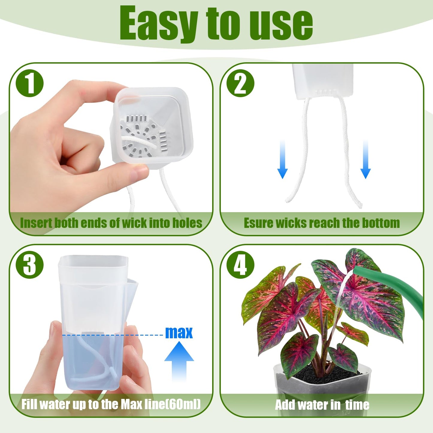 LemonRoad 20 Pack 2" Small Self Watering Pots for Indoor Plants with 20 Plant Label Mini Clear Plastic Planters with Water Level and Drainage Holes for Propagation, Succulents, and African Violet