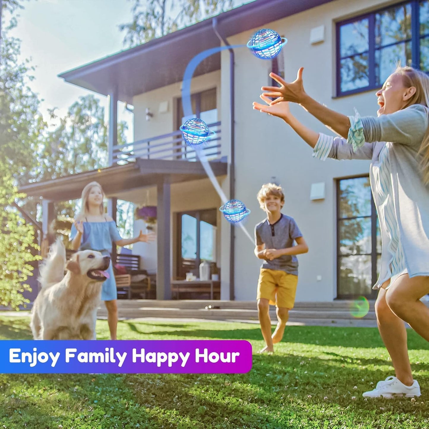 WHATOOK Flying Orb Toy: 2026 Upgraded Boomerang Ball, Hover Orb, Cosmic Globe Flying Spinner, Hand Controlled Mini Drone Ball, Cool Toys for 6-10+ Years Old Boys & Girls, Blue