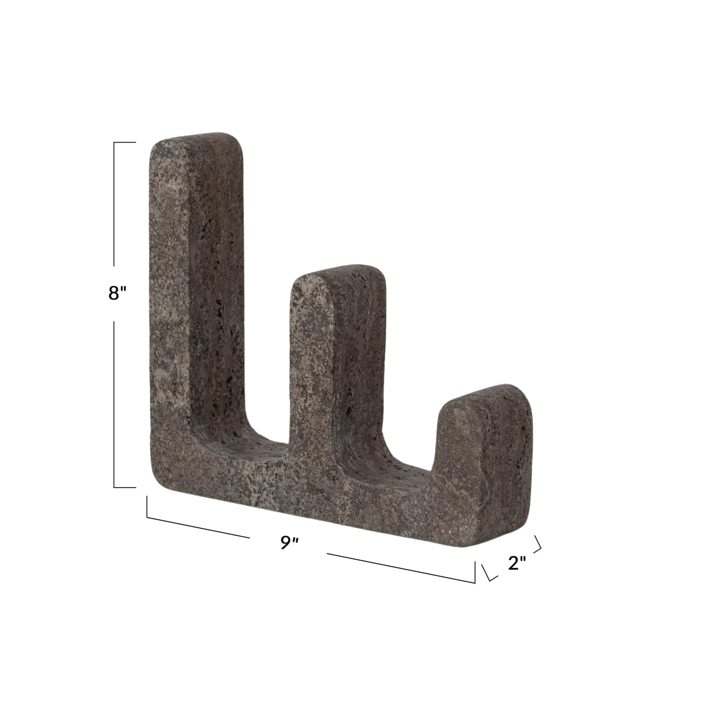 Bloomingville Travertine Abstract Accent Décor Sculpture, Grey