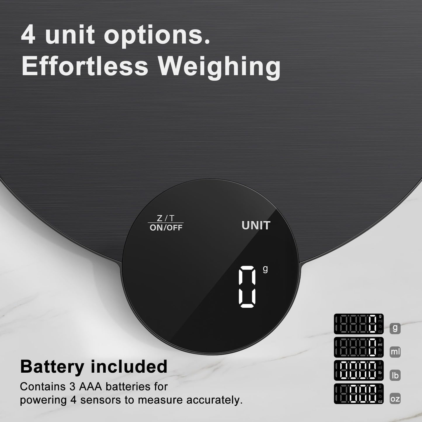 Ultrean 1g/0.1oz Precision Food Scale, HD LED Display Digital Kitchen Scale, Stainless Steel, 11lb Capacity for Cooking Baking (Batteries Included)