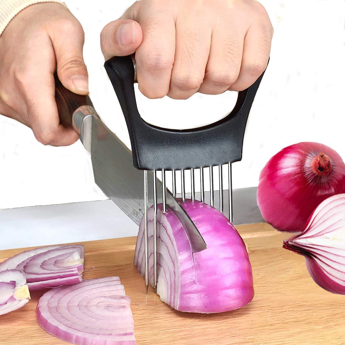 5-Blade Herb Scissors, Kitchen Shears, Seafood Scissors, Onion Holder Slicer and Potato Crinkle Cutter, yamesu Kitchen Gadget Salad Herb Tools 5 Sets