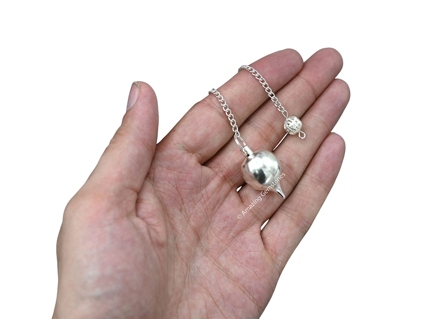 Amazing Gemstone Healing Metal Pendulums for Divination, Silver Ball Point Steel Copper Pendulum High Energy Pendulo de Bronce Pendulos de Mesa MP59