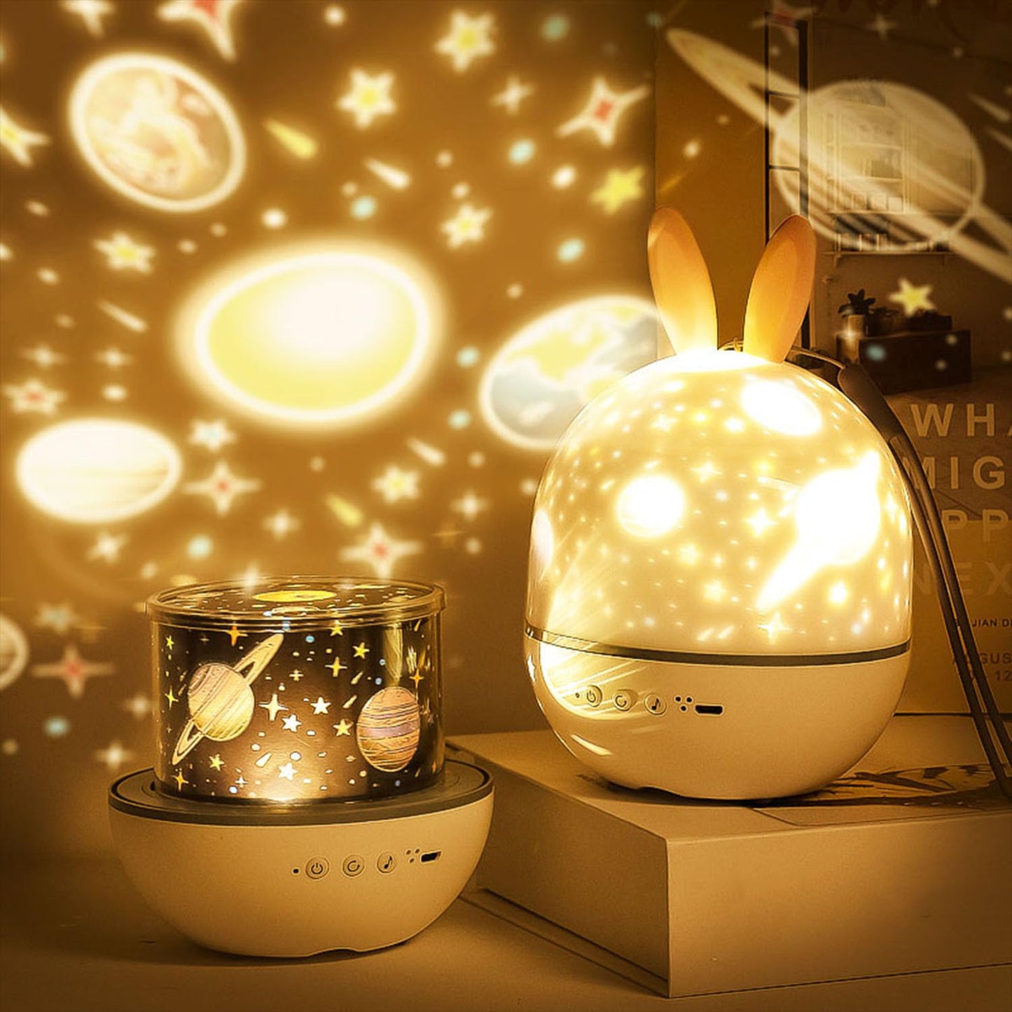 ELITUN Star Projector Night Light for Kids Bedroom,Ceiling Projector Lamp for Girls Boys Toddles,Baby Night Light and Sound Machine, Remote Control,15 Sets of Films, Nursery Light,Room Decor
