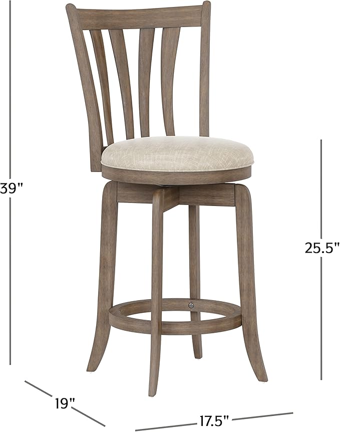 Hillsdale Savana Swivel Counter Height Stool, 29.5" High, Brown Gray