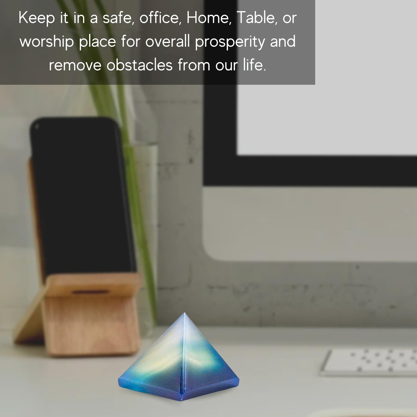 Amazing Gemstone Blue Onyx Pyramid Crystal Healing Stones - 1" Great Pyramid Figurine of Natural Stone Pyramid for Meditation, Reiki, Chakra Balancing and Crystal Pyramids Grid