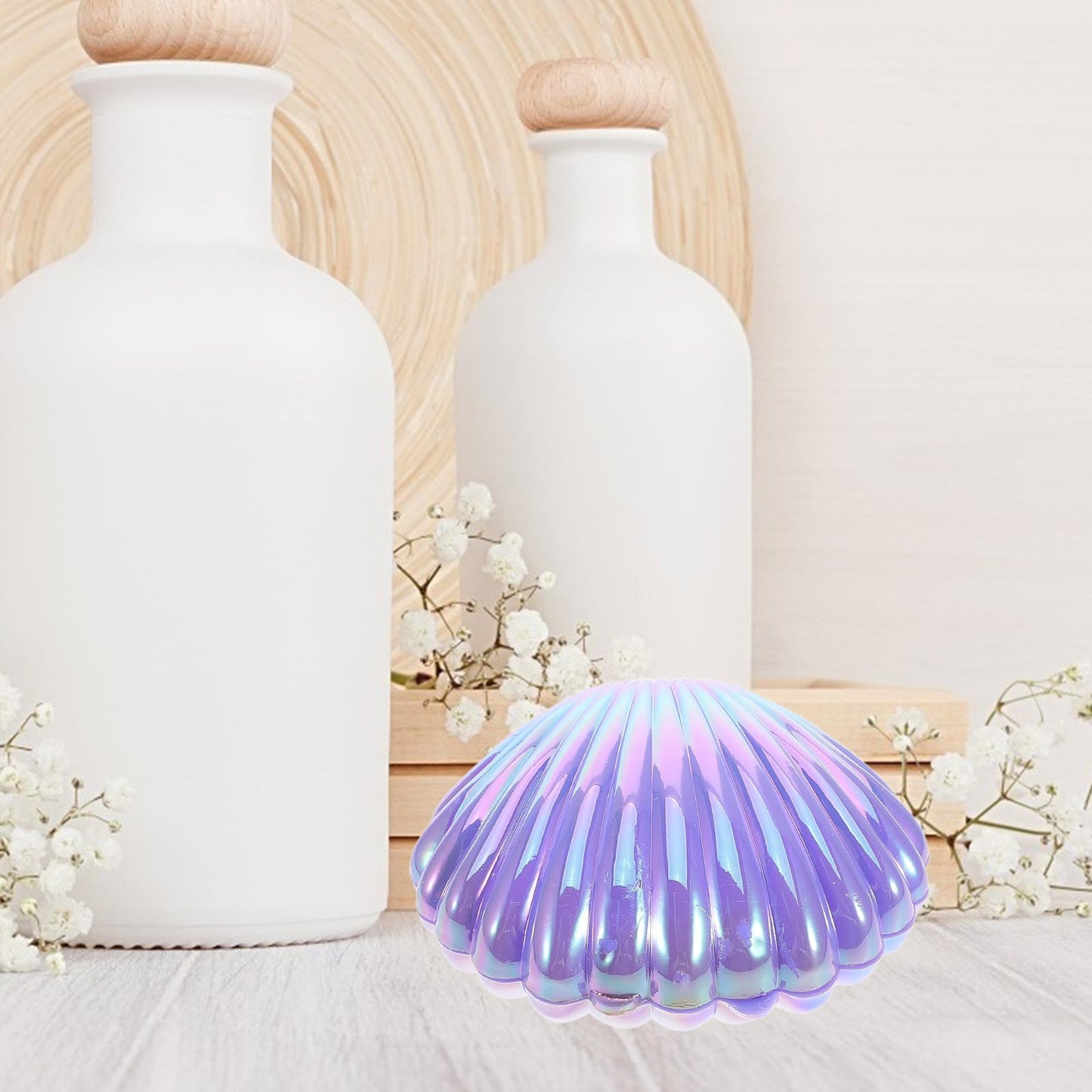 20pcs Sea Shells Candy Boxes Party Favor Containers Clam Treat Holders Plastic Chocolate Jar for Wedding Birthday Shower Decorations Supplies