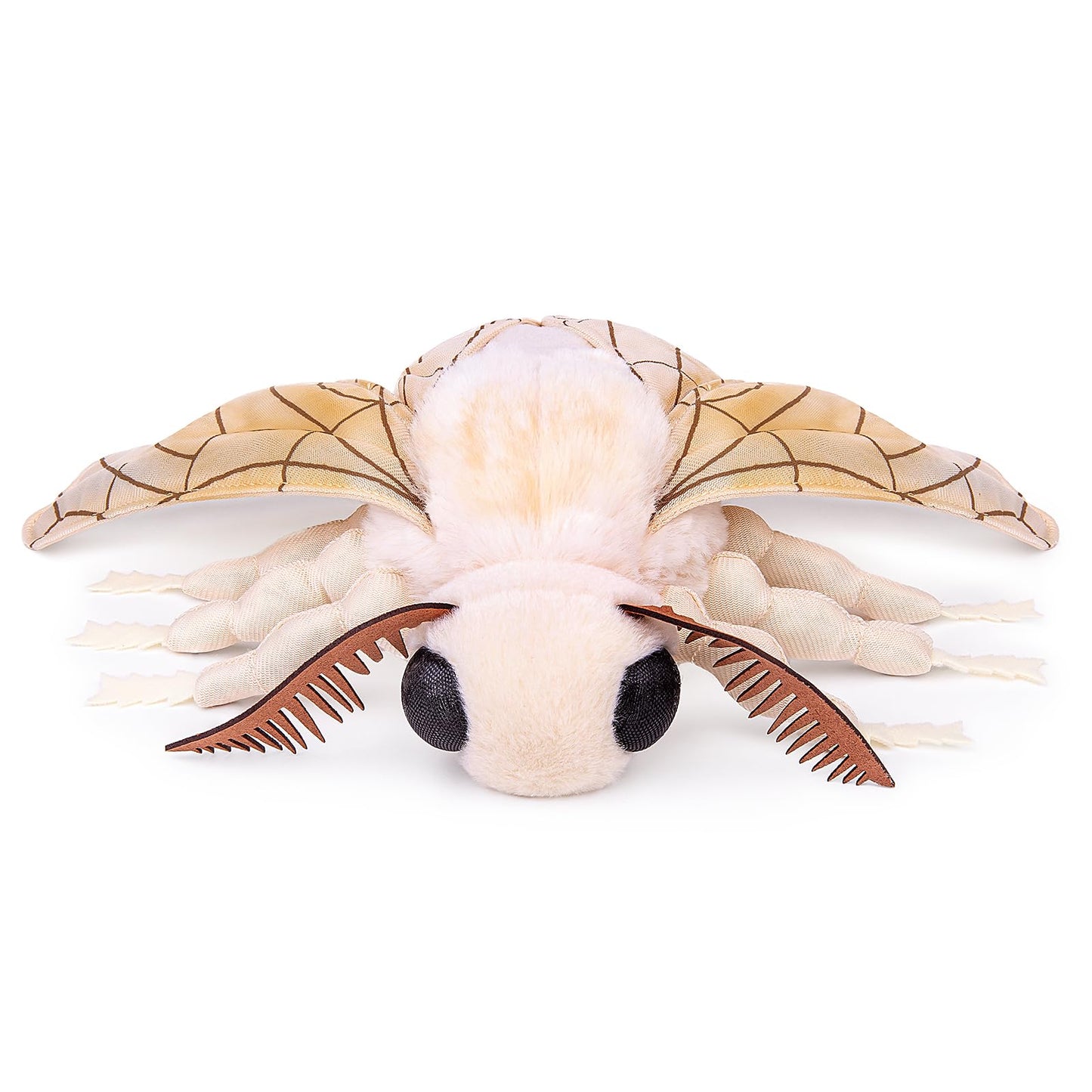 FRANKIEZHOU Simulation Silk Moth Stuffed Animal-White-15in, Soft Moth Plush Toy Gifts for Kids, Baby,Home Decor,Hugging Toy