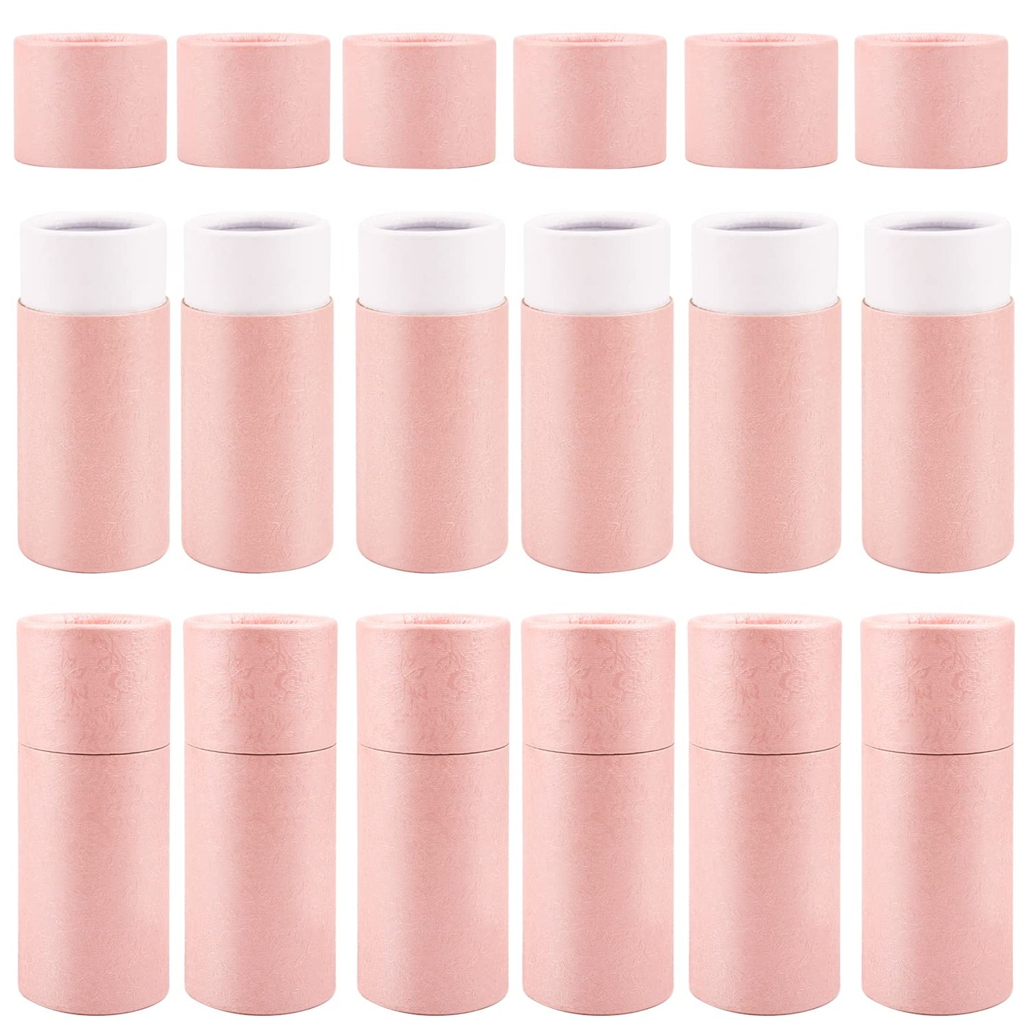 12 Pack 30ml Empty Kraft Paper Tubes Round Kraft Paperboard Jar Containers Cardboard Essential Oil Bottle Tube Box with Lid for Tea Coffee Cosmetic Crafts Gift Packaging - Pink