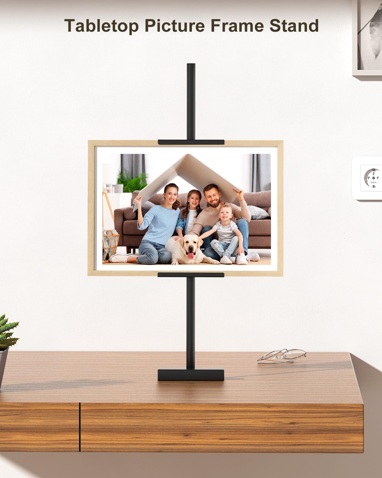 Victawks Adjustable Tabletop Easel Stand, Picture Easels for Display Up to 29" H, Metal Picture Frame Holder Stand Table for Art, Photo (Black)