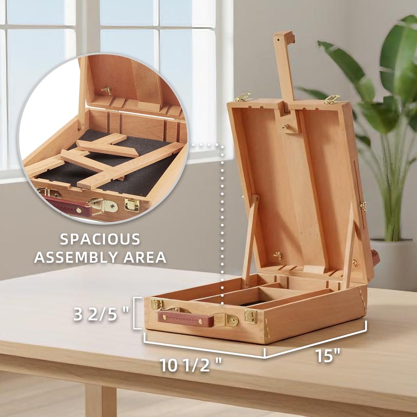 Falling in Art Beechwood Easel Box Set, 27 Pcs Tabletop Acrylic Paint Set, Portable Display Easel Stand with 12 Acrylic Paints, Canvas Panels and Brushes, Suitable for Beginners and Professionals