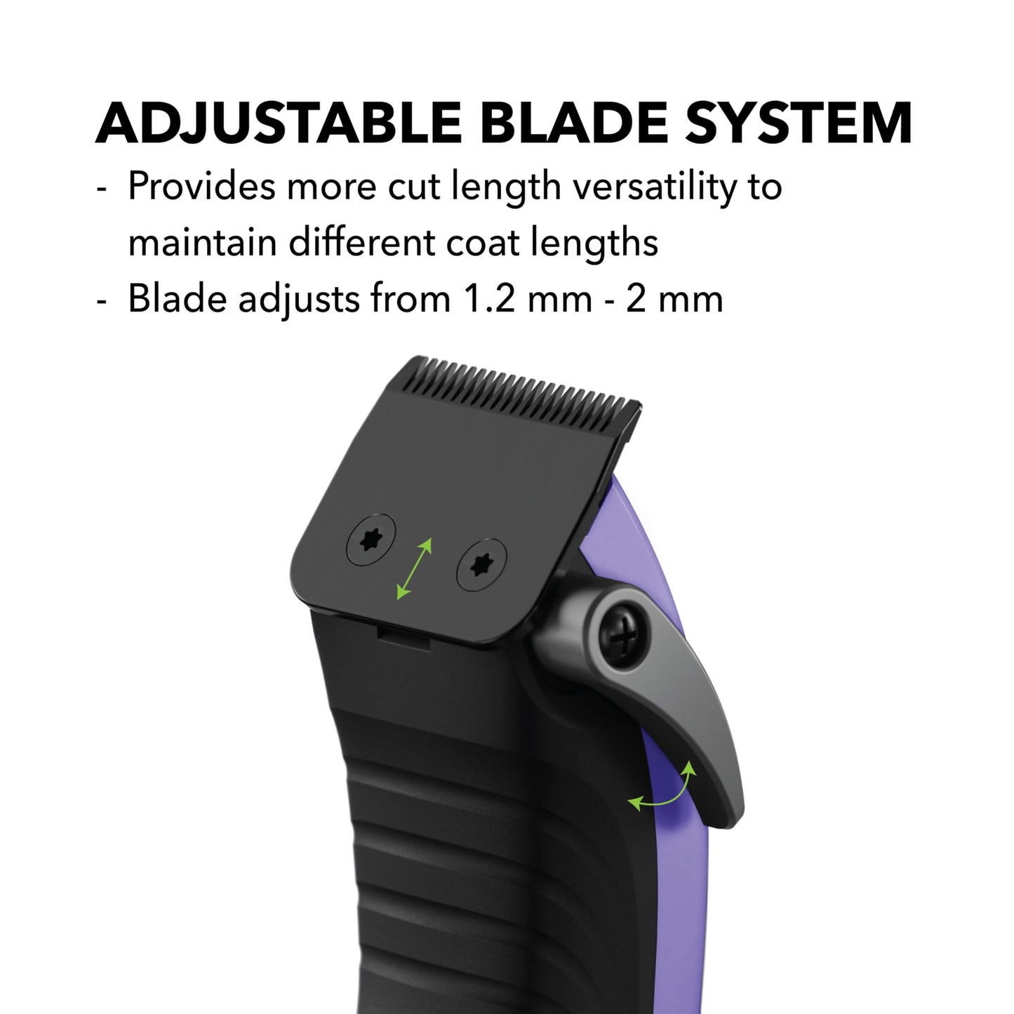 Andis Easy Clip Adjustable Blade Cordless II Dog Clipper, 10 Piece Kit, Lithium-Ion Battery, Purple, 560017