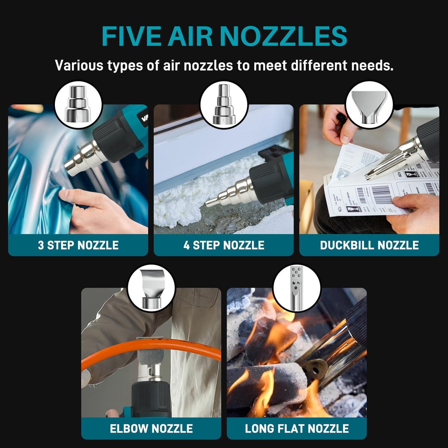Cordless Heat Gun - Digital Precision Temp Control, Twin 3000mAh Batteries,550°F for Shrinking, Thawing, Glue & Paint Removal - Professional Battery-Powered Hot Air Gun Kit