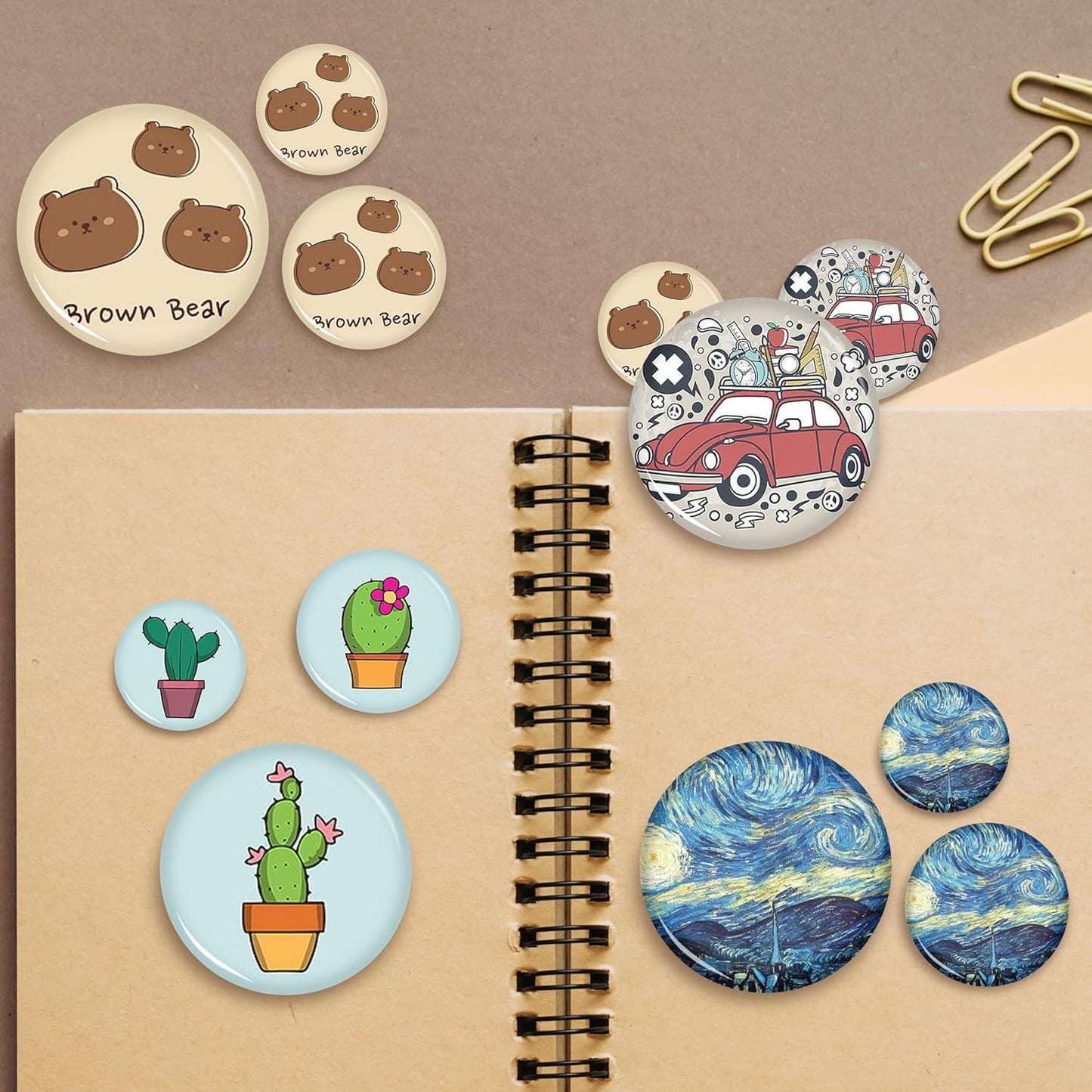 100 Sets 56mm Button Badge Button Pins, Badge Making Materials Blank Making Parts for Craft Supplies Making Birthday Parties Gifts
