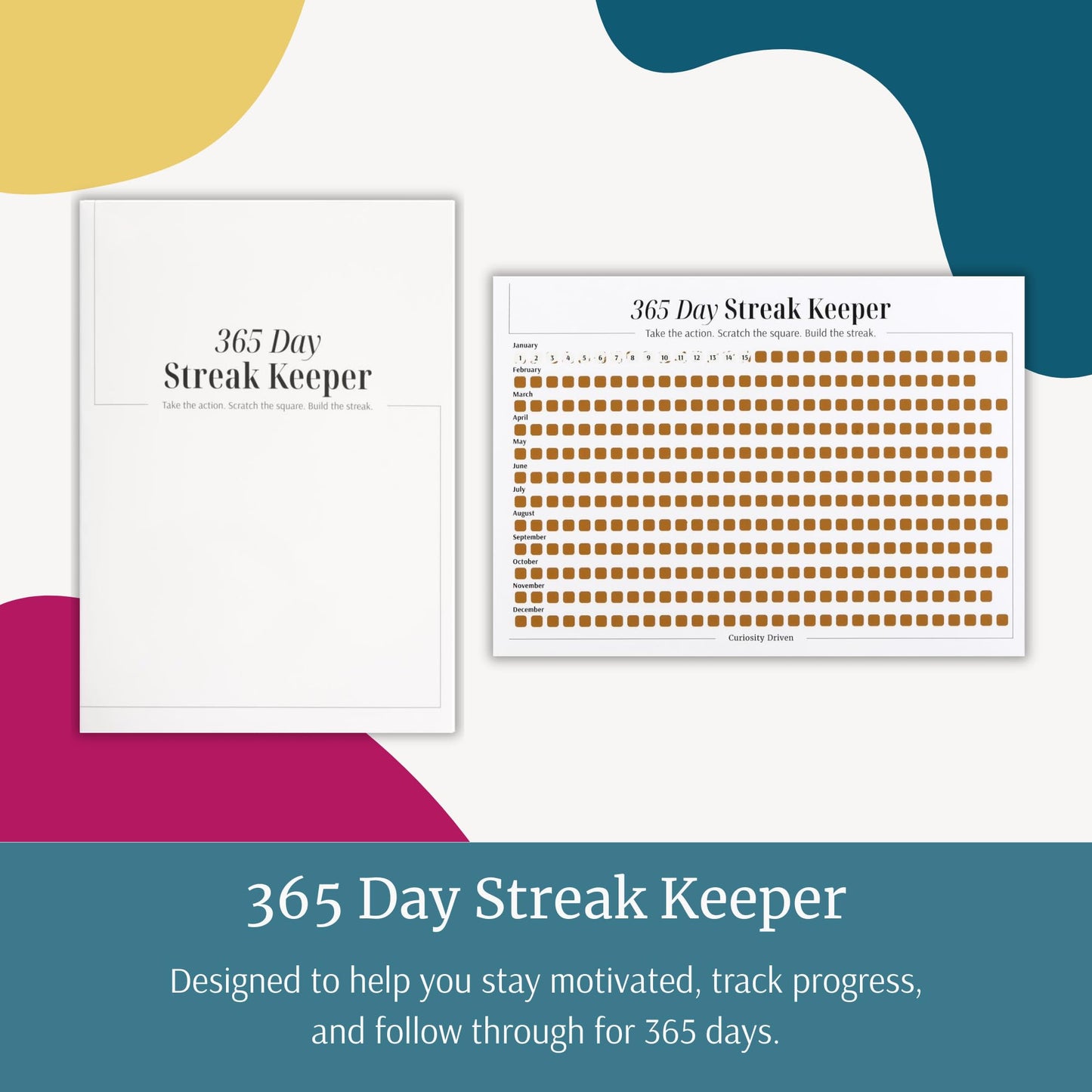 90 Day Scratch Off Habit Tracker (11.7" x 16.5") | Daily Streak Keeper & Goal Tracker with Motivational Prompts – Morning Routine & Productivity Chart for Adults