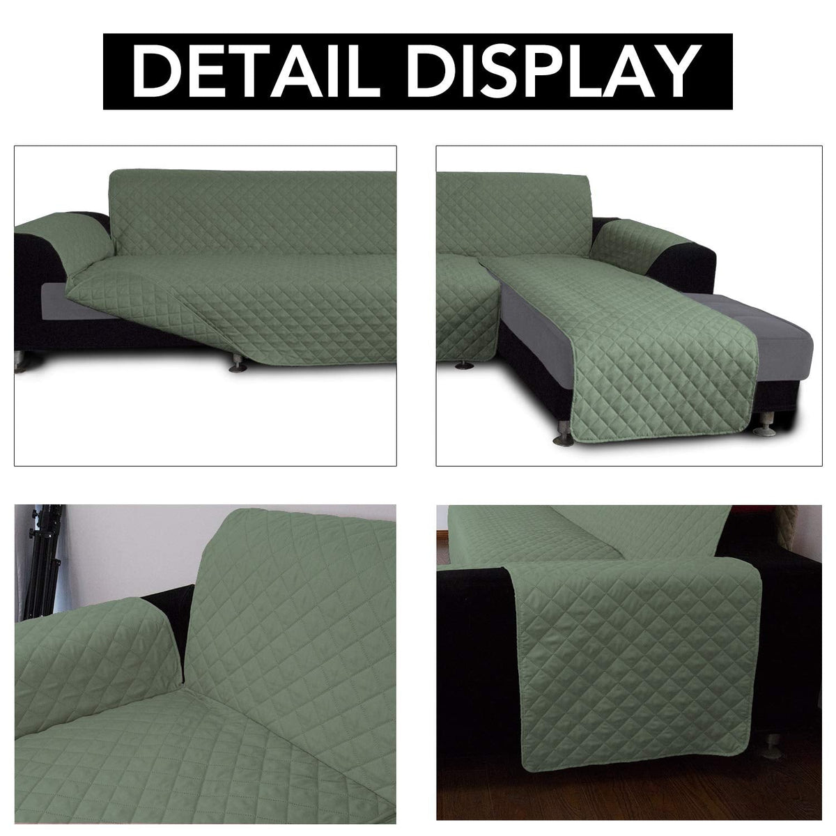Reversible L Shape Sectional Couch Cover