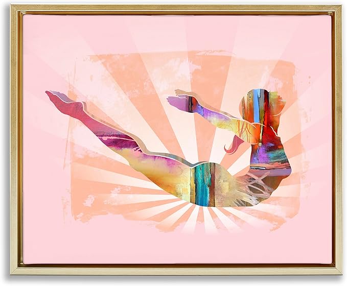 Stupell Industries Abstract Mindfulness Exercise Framed Floater Canvas Wall Art Design by Tim Parker, Gold Floater Frame, 31 x 25