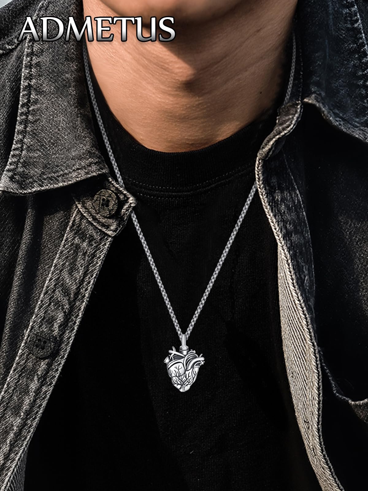Personalized Tree of Life Urn Necklace for Ashes for Men Sterling Silver Cremation Jewelry for Ashes Engraved Anatomical Heart Urn Keepsake Pendant Memorial Gifts