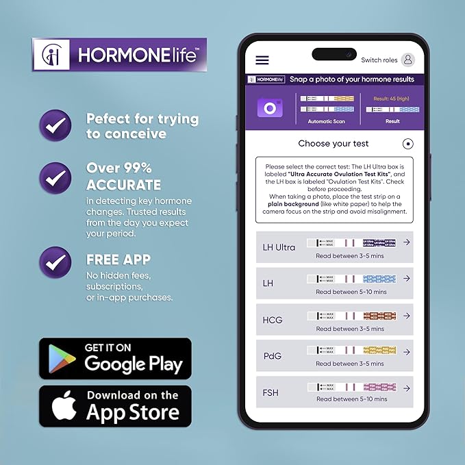 Wondfo Ovulation Test Strips - Women Fertility Tracking and Pregnancy Planning with Cycle-Detecting LH Surge - Highly Sensitive and Fast Result at Home Kit (50 Count)