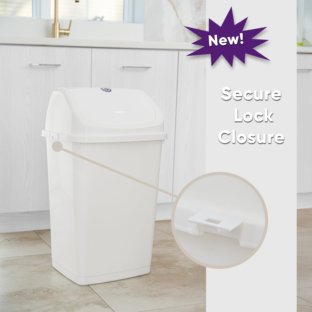 Kitchen Trash Can 13 Gallon with Swing Lid (2 Count)