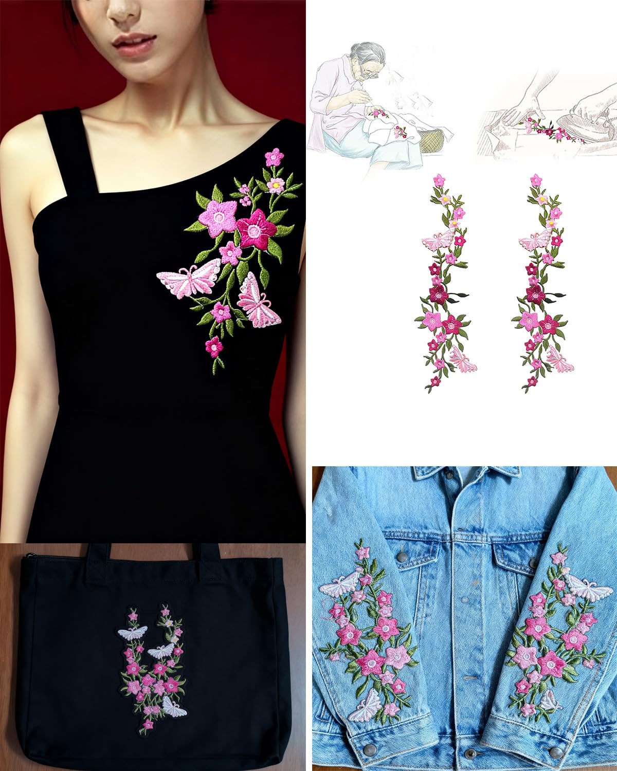 ZENG Iron on Patches for Clothing,Sew On/Iron On Patch Applique for Clothes, Dress, Hat, Jeans, DIY Accessories