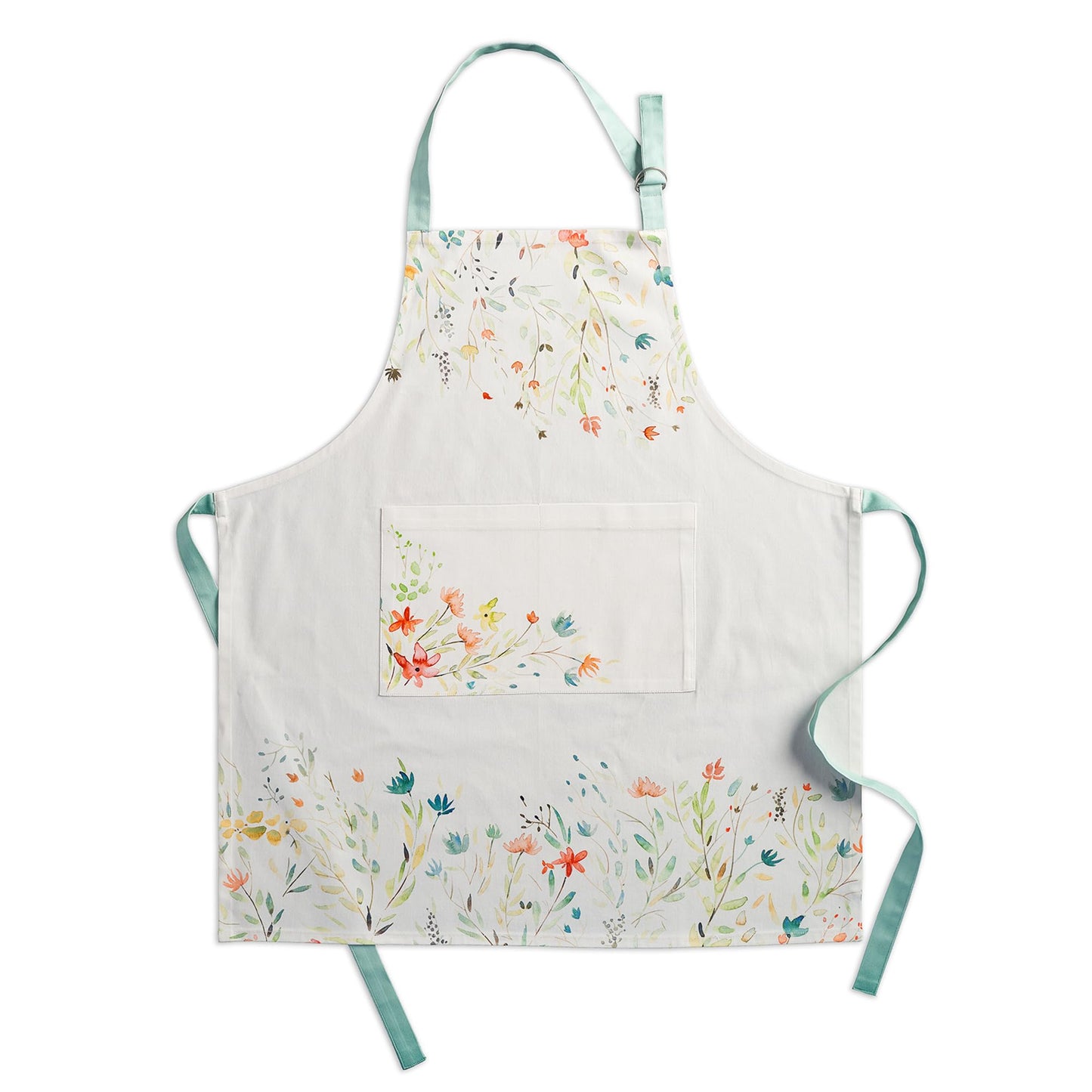 Maison d' Hermine Apron for women with Pocket 100% Cotton 27.50"x31.50" 1 Piece Adjustable Neck Strap & long ties Apron Men, Chef, Wedding, Cooking, Gardening, Server Spring/Summer (Colmar)